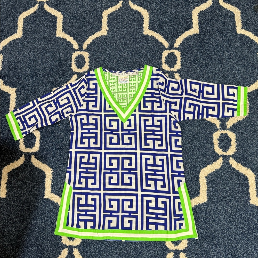Gretchen Scott Designs Blue and Green Kids Dress